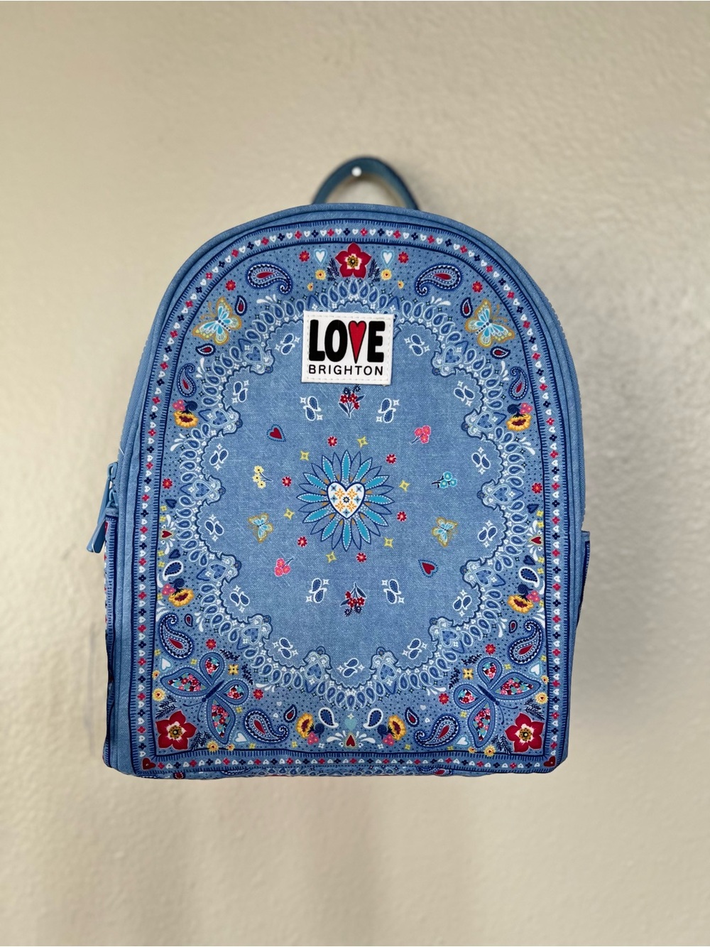 Brighton Bandana Love Blue Floral Paisley Mini Backpack
